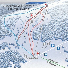 Trail map Les Prés-d'Orvin