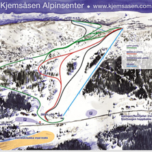 Trail map Kjemsåsen Alpinsenter